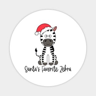 Santa's Favorite Zebra Wearing A Santa Hat Magnet